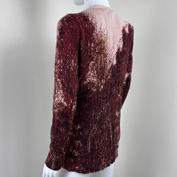 Kenneth Cole Women Size M Purple Pink Silk Knit Cardigan Sweater Button Office - Picture 8 of 15